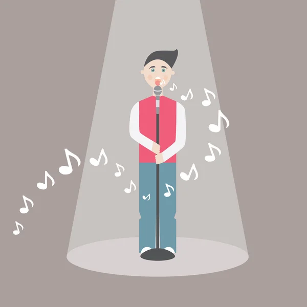 Chanteur masculin - illustration vectorielle EPS10 — Image vectorielle