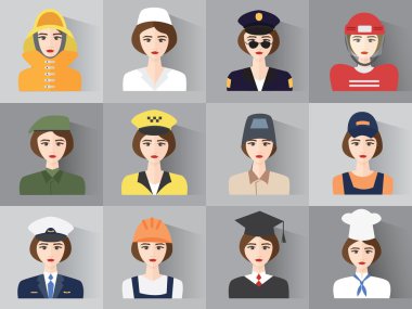 Kadınlar için erkek mesleğinin simgelerin ayarlamak