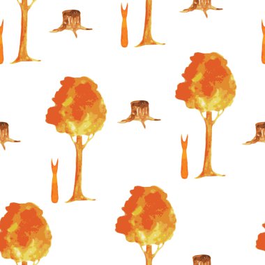 Sonbahar ağaçlar seamless modeli