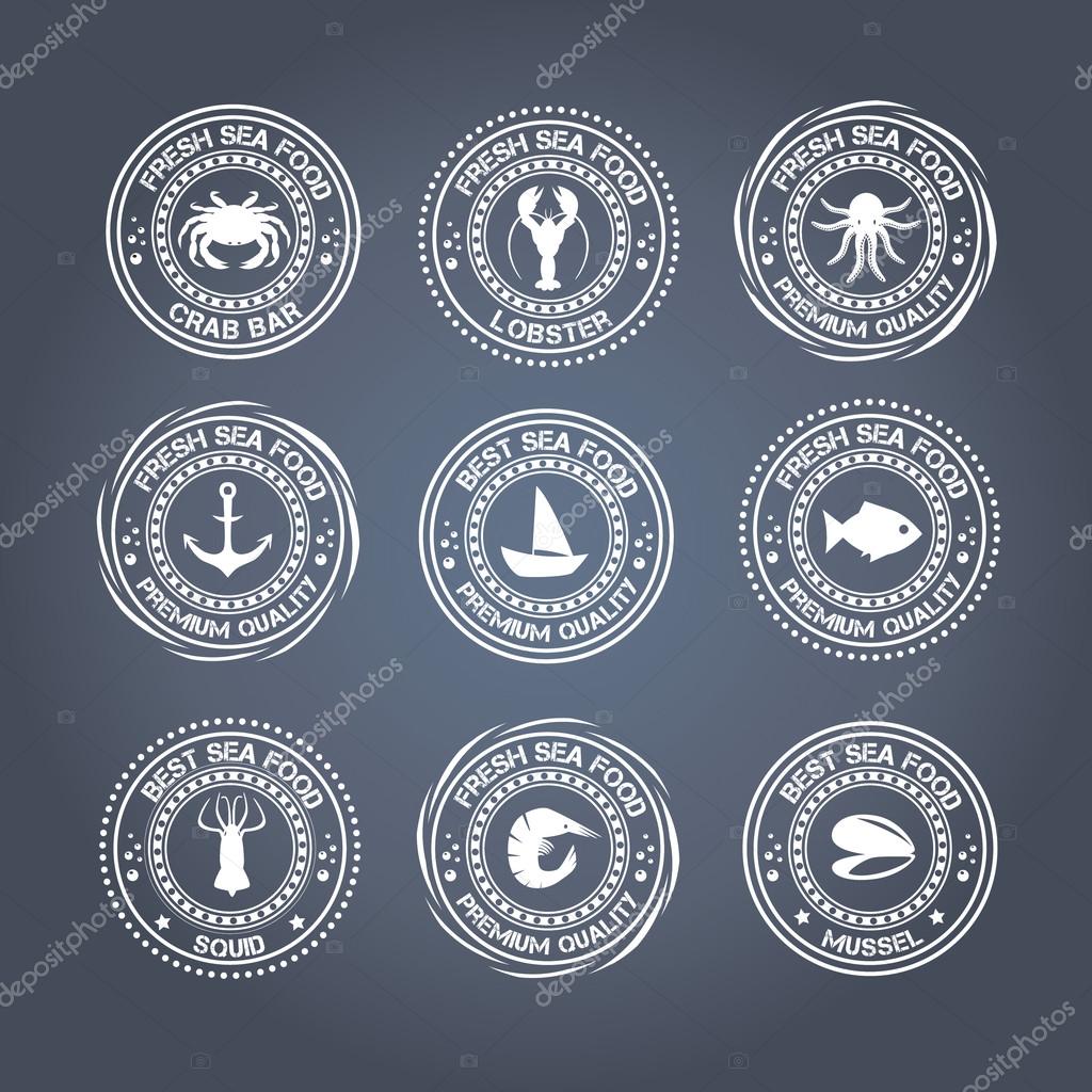 Set of vintage and modern seafood logo restaurant labels. Perfect set of seafood logos. Crab, lobster, restaurant logo collection made in vector. Seafood badges, labels and design elements.