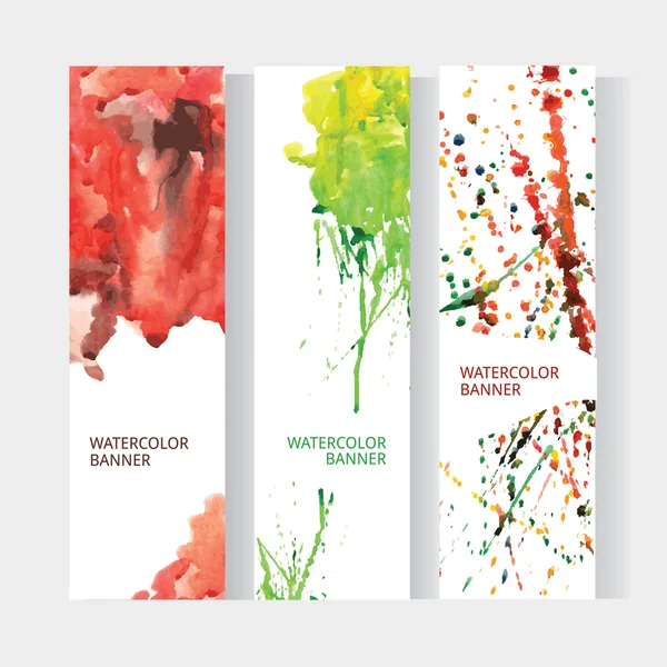 Vektor vertikale Business Banner Set mit abstrakten Regenbogen-Wasser — Stockvektor