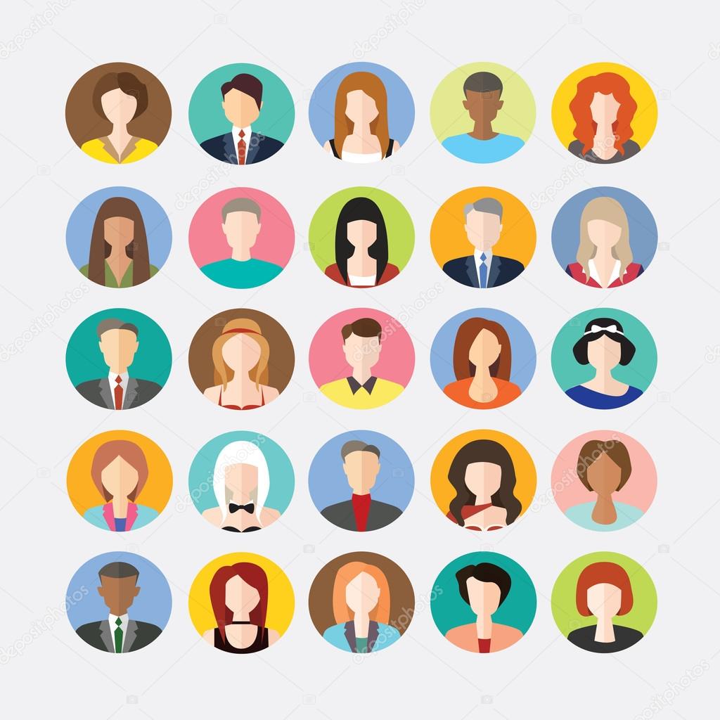 Big set of avatars profile pictures flat icons