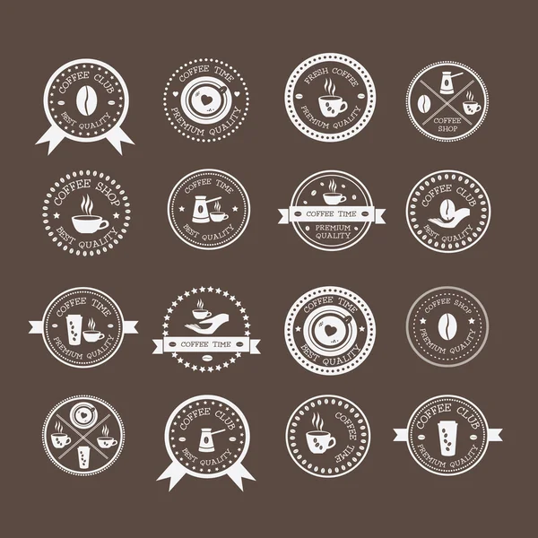 Set of vintage style elements of coffee shop — Stock Vector