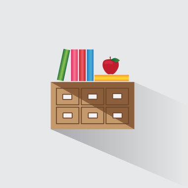 Vektör çizim Kütüphane Kataloğu kitap