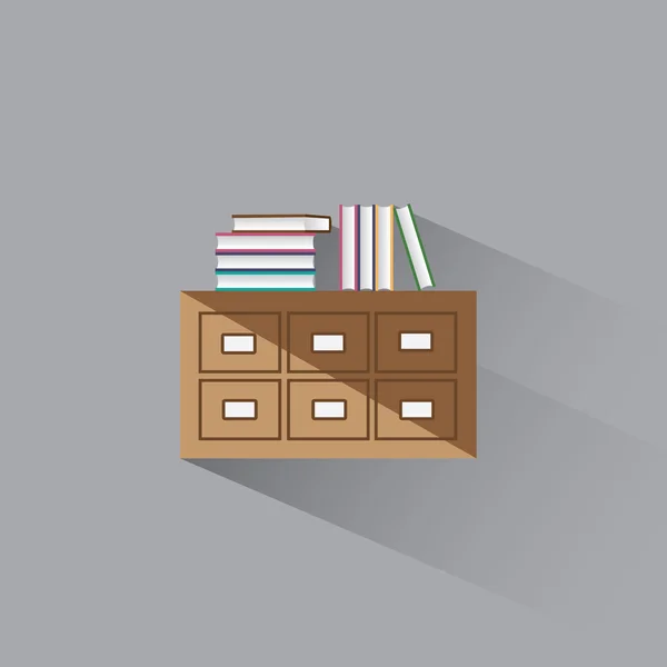 Vector ilustración biblioteca catálogo de libros — Vector de stock