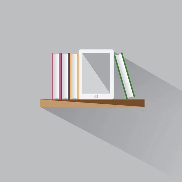 E-book on a shelf — Stock Vector
