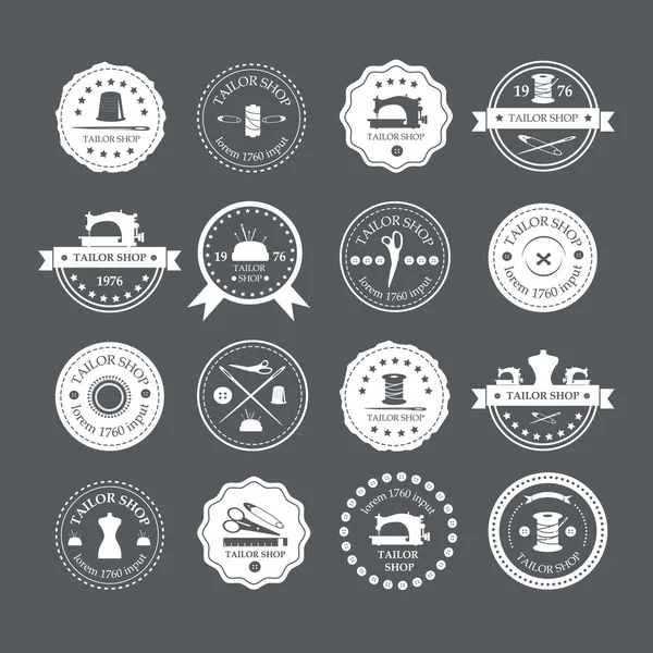 Set of vintage tailor labels — Stock Vector