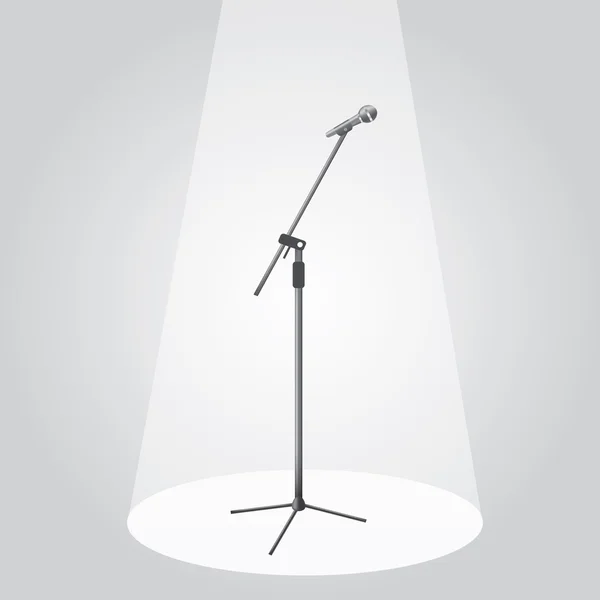 Clipart stage Retro Microphone on stage and on spotlight. EPS10