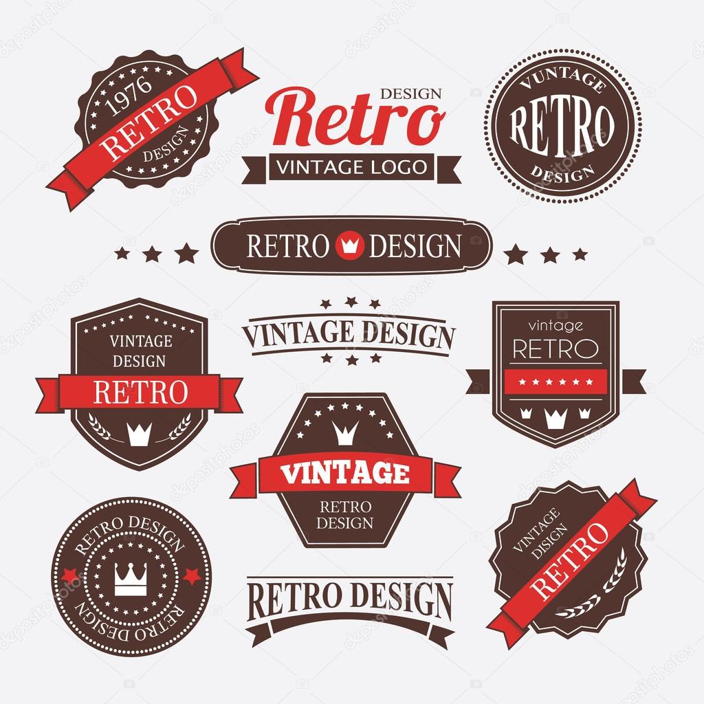 Retro Vintage Insignias or Logotypes set