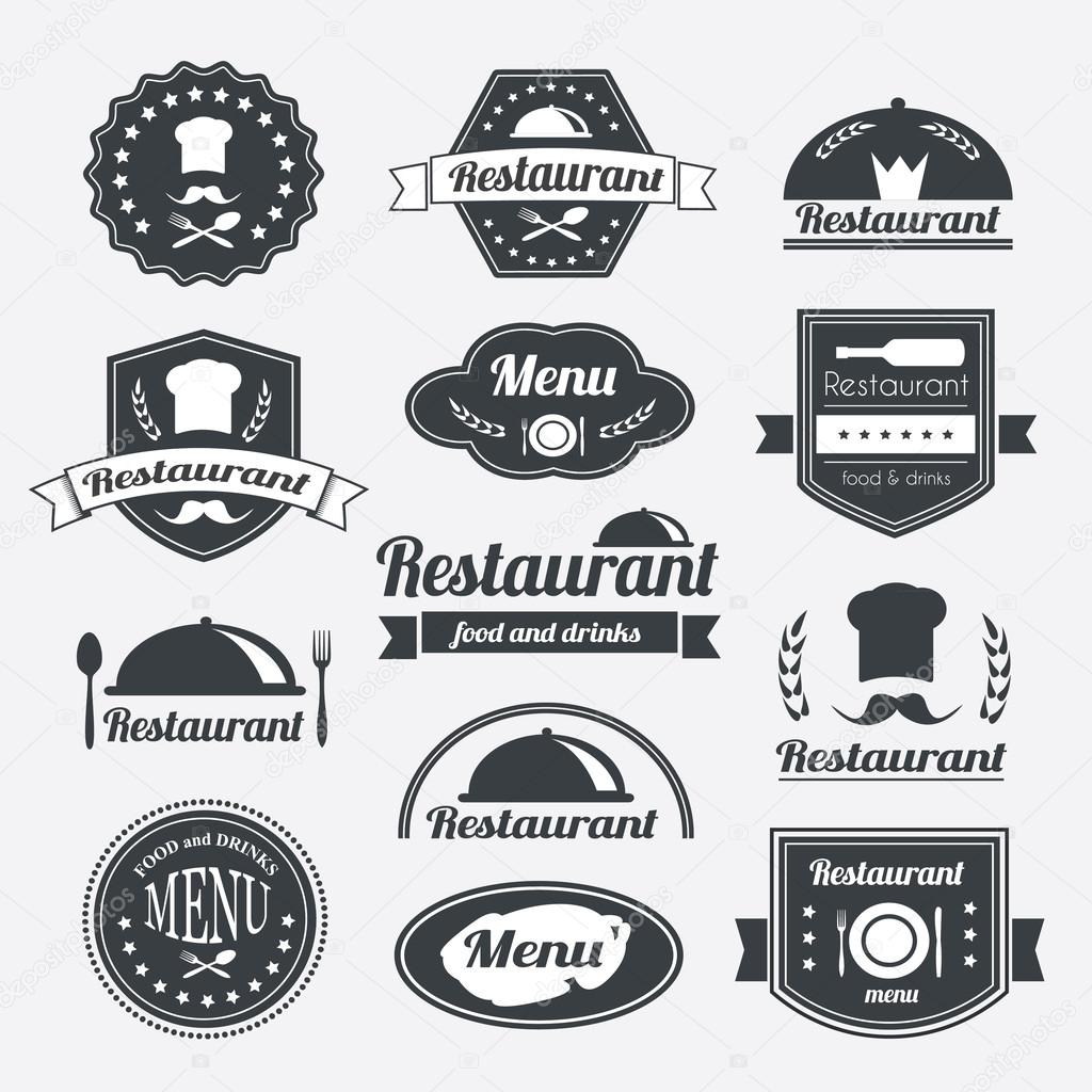 Retro restaurant vintage Insignias or logotypes  set