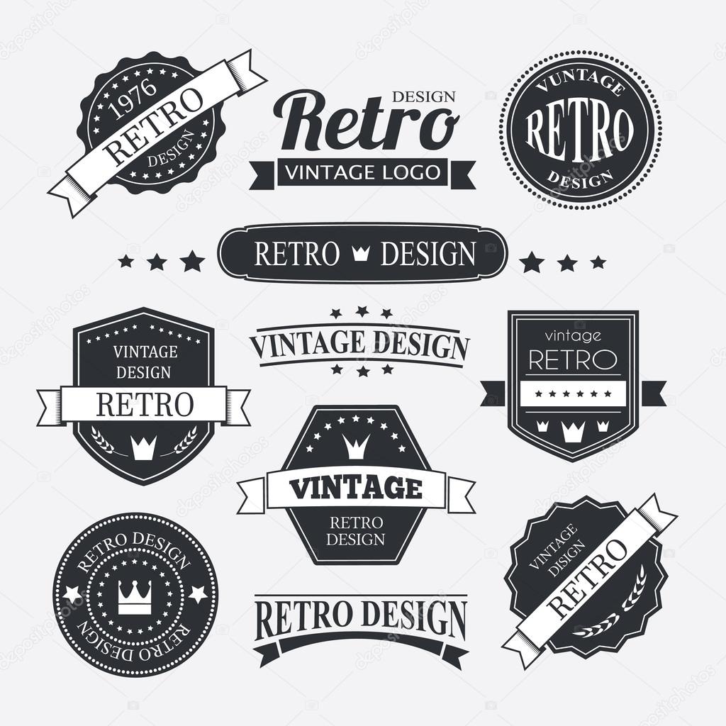 Retro Vintage Insignias Or Logotypes Set Stock Vector C Jly19