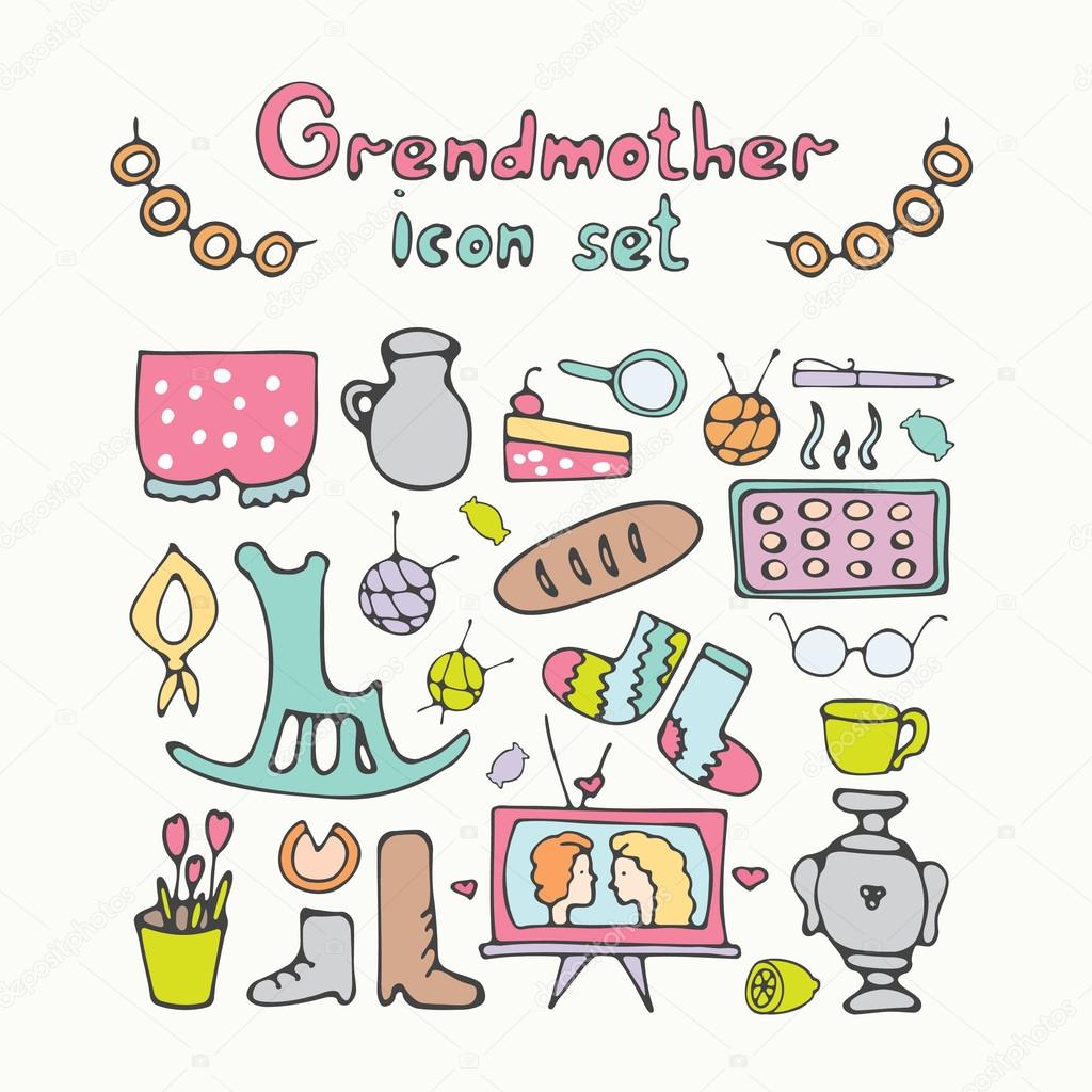Cute vector set of my grandmother's vintage clothing