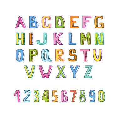 Handmade alphabet and numbers