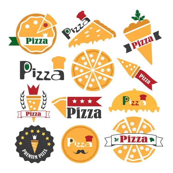 Logos de pizza — Image vectorielle