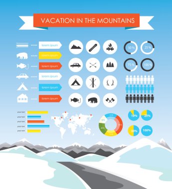 Dağlar infographics tatil