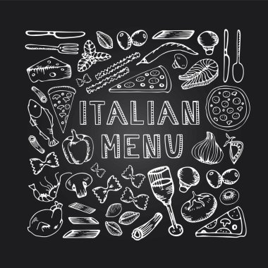 Restoran Cafe İtalyan menüsü.