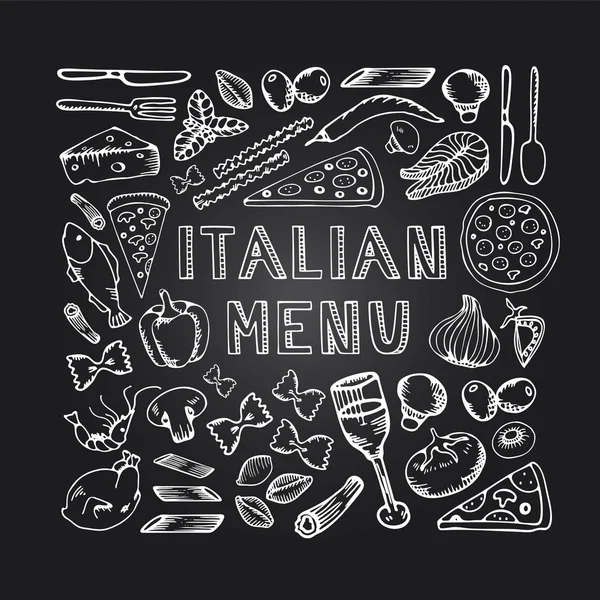 Restaurante café menu italiano . — Vetor de Stock
