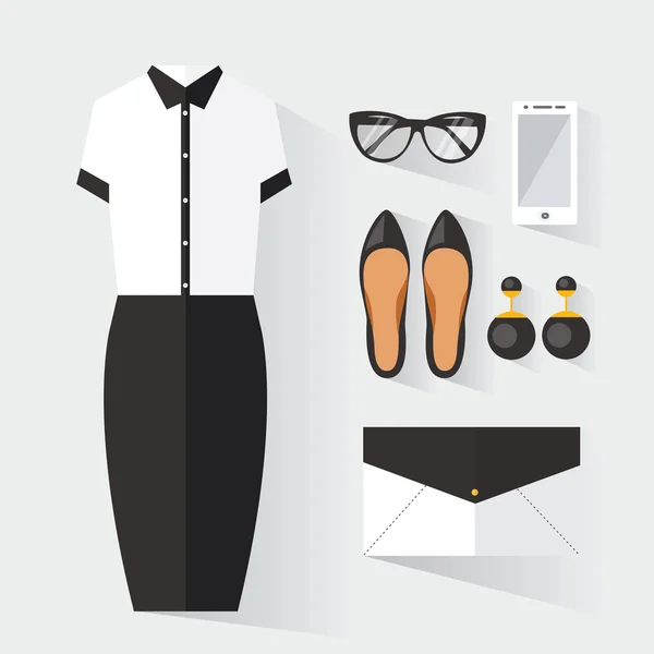 Vrouw kleding set — Stockvector