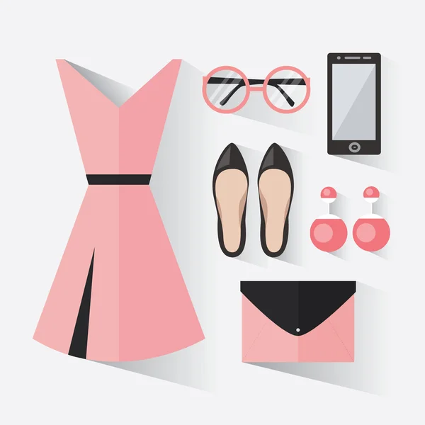 Vrouw kleding set — Stockvector