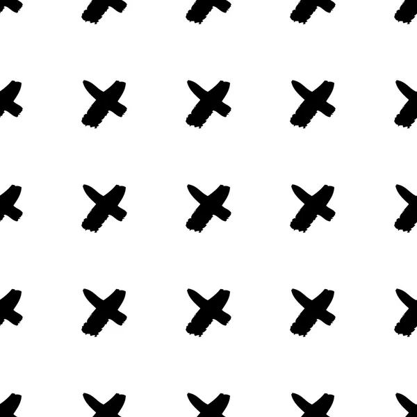 Seamless pattern with ink crosses