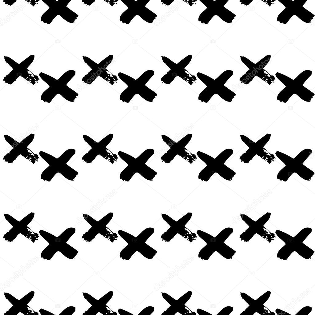 Seamless pattern with ink crosses