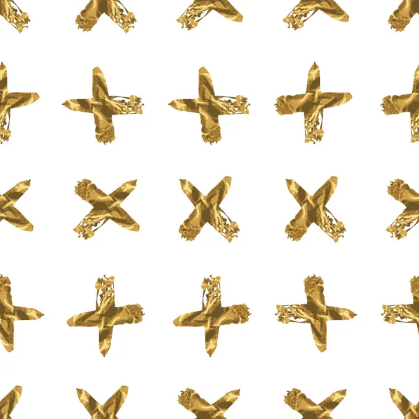 Croix d'or motif sans couture — Image vectorielle