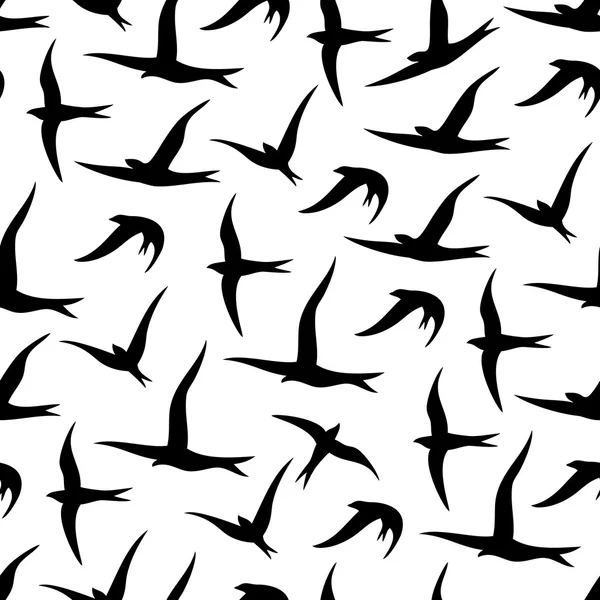 Seamless pattern with ink swallows — 图库矢量图片