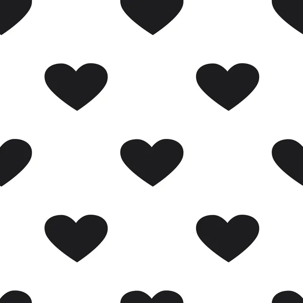 Black and white heart seamless pattern — Stockvector