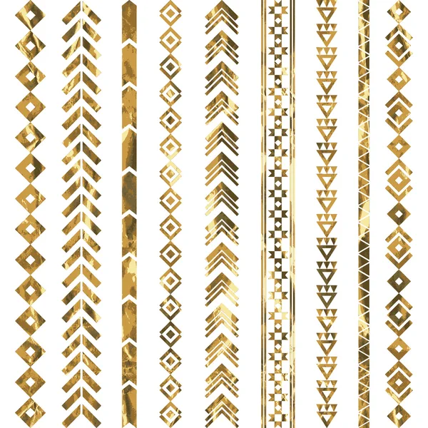 Modèle géométrique tribal en or. — Image vectorielle