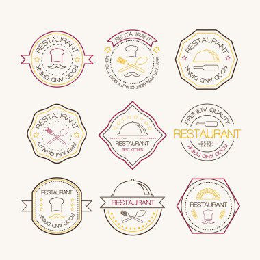 Restaurant logo in liner style clipart