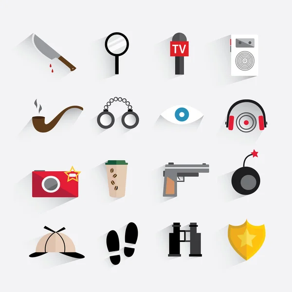 The detective icon set — 图库矢量图片