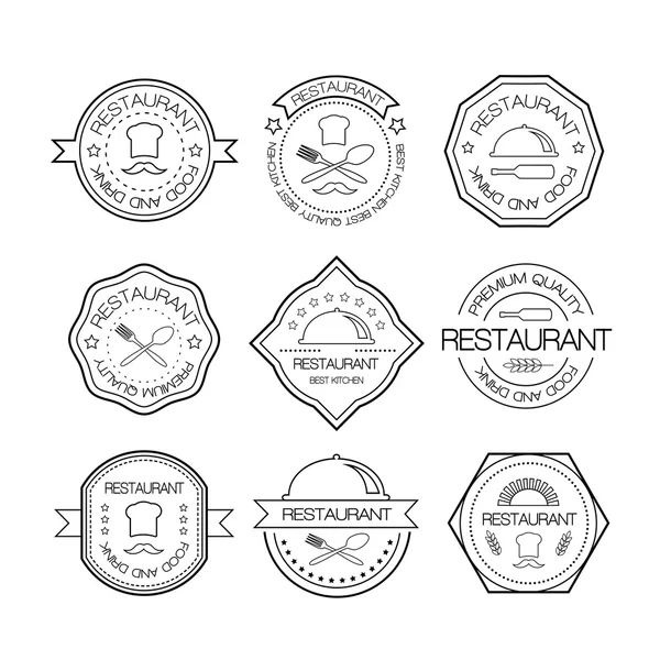 Restaurant logo in liner style — Stock vektor