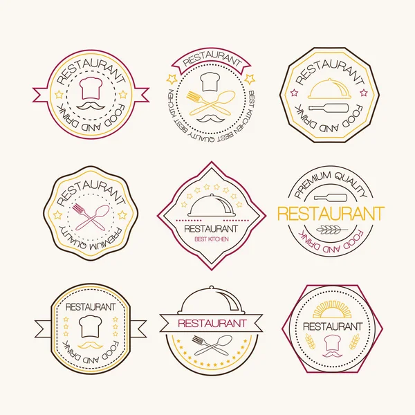 Logotipo del restaurante en estilo liner — Vector de stock