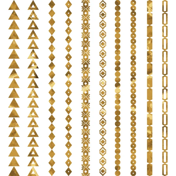Tribal geometric gold pattern. — Stock Vector