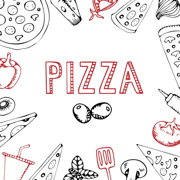 Pizza menú del restaurante . — Vector de stock