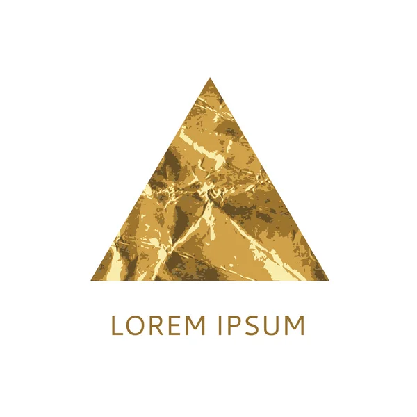 Gold triangular logo — Stock vektor