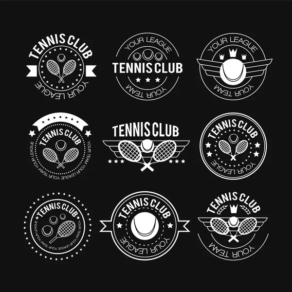 Tenis deportivo emblemas vintage — Vector de stock