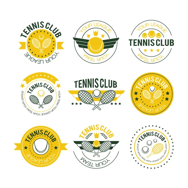 Tenisa sportowe emblematy vintage — Wektor stockowy