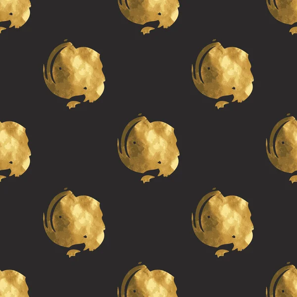 Hand drawn gold pattern with short brush strokes — Stok Vektör