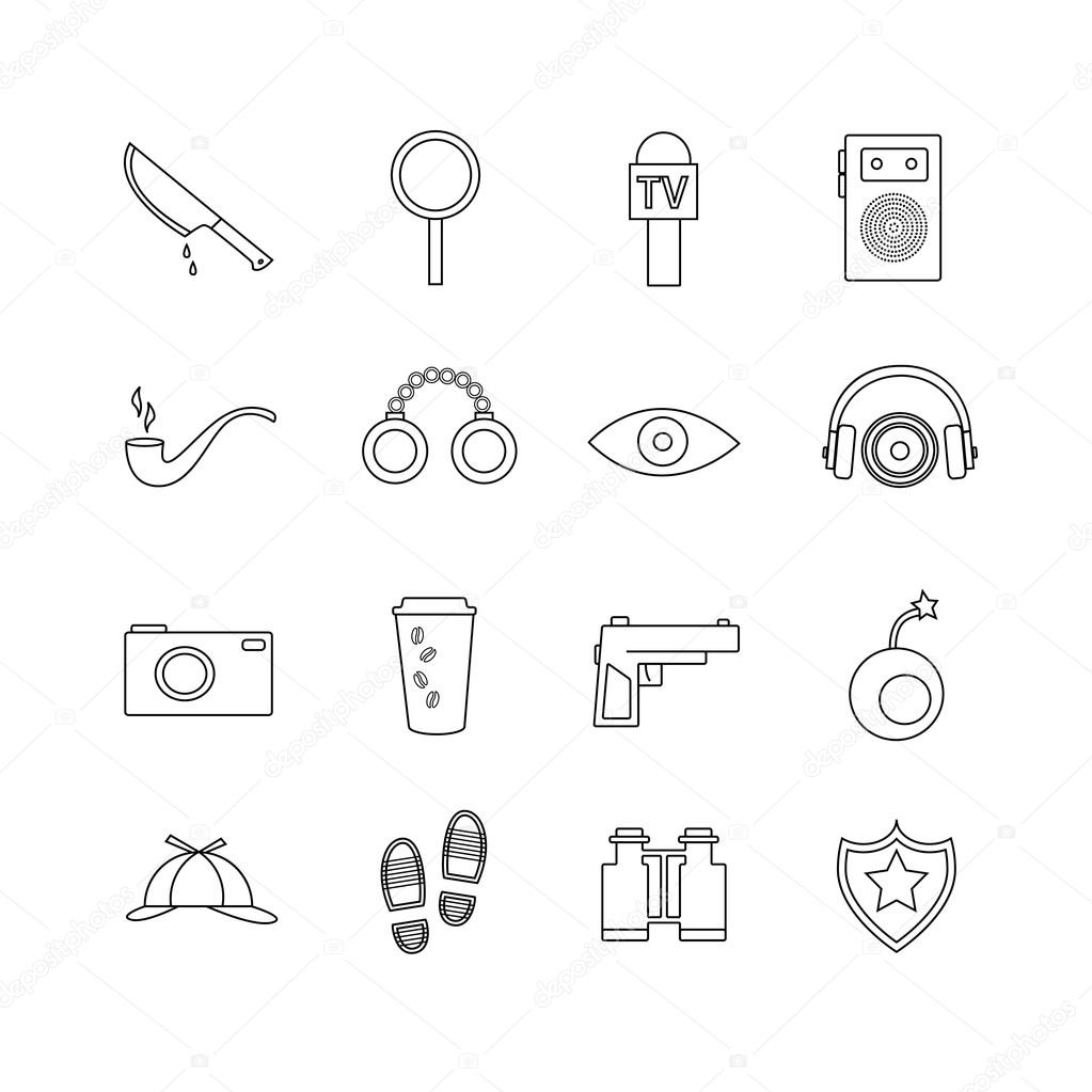 The detective icon set