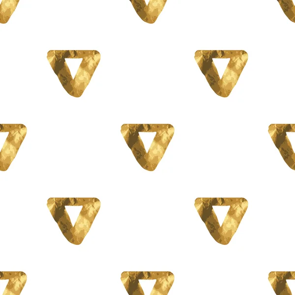 Modèle géométrique sans couture avec triangles d'or — Image vectorielle
