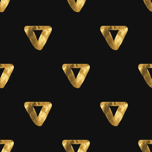 Modèle géométrique sans couture avec triangles d'or — Image vectorielle