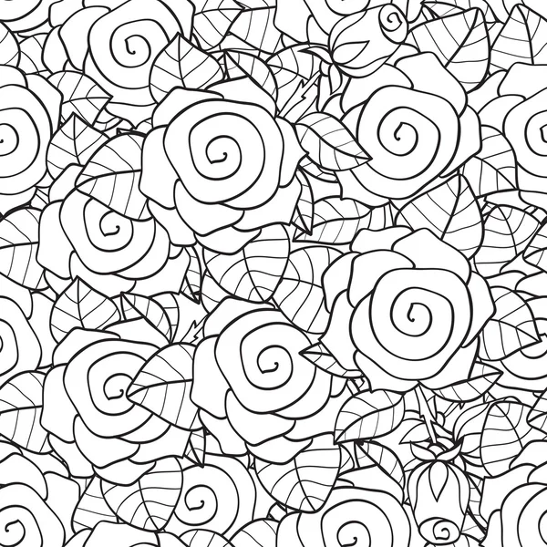 Livre à colorier adulte design avec motif floral sans couture — Image vectorielle
