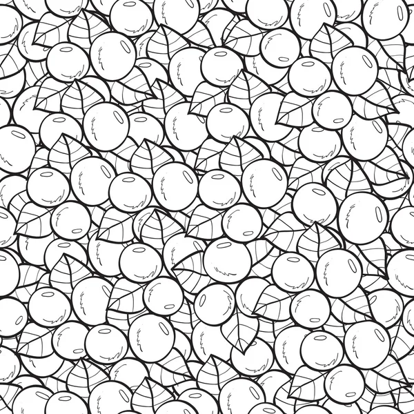 Adult coloring book page design with berries seamless pattern — 스톡 벡터