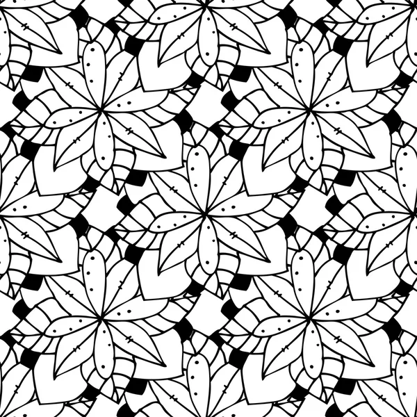 Livre à colorier adulte design avec motif floral sans couture — Image vectorielle