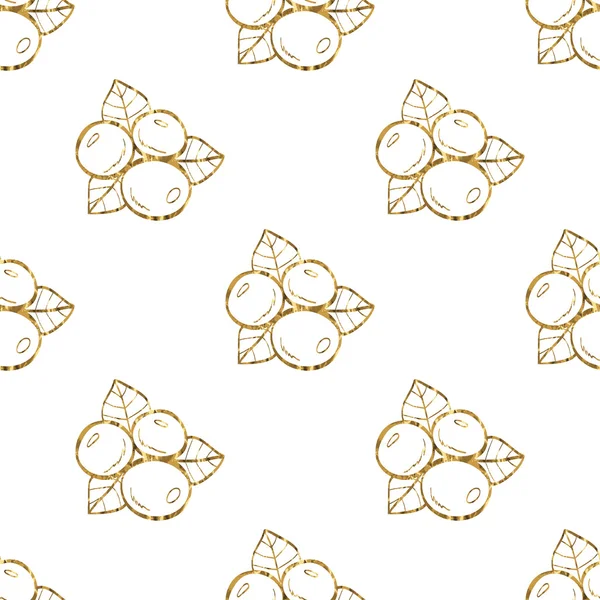 Gold berries seamless pattern — Stock Vector