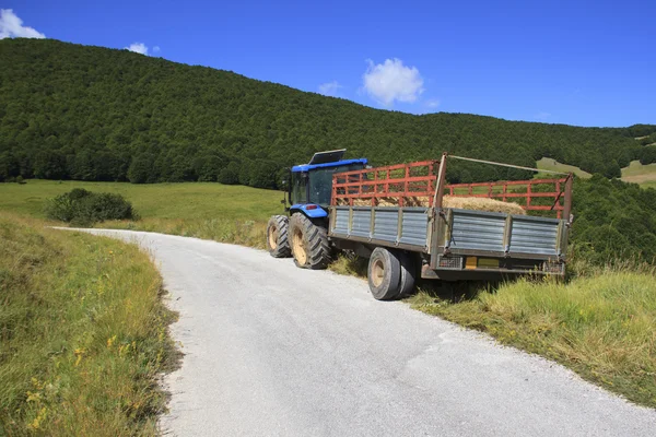Tracteur sur le bord d'une route Images De Stock Libres De Droits