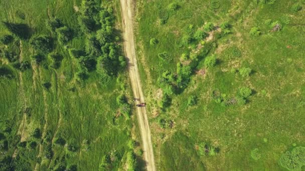 Полет Над Идущими Людьми Горной Дороге — стоковое видео