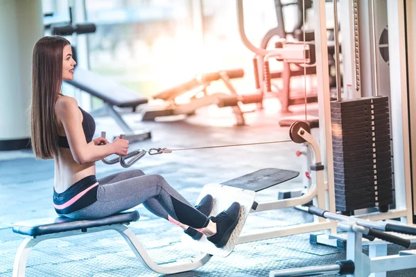 Woman Doing Exercise Gym Equipment — Stock Photo, Image