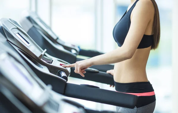 Woman Body Treadmill Gym — Stock Photo, Image